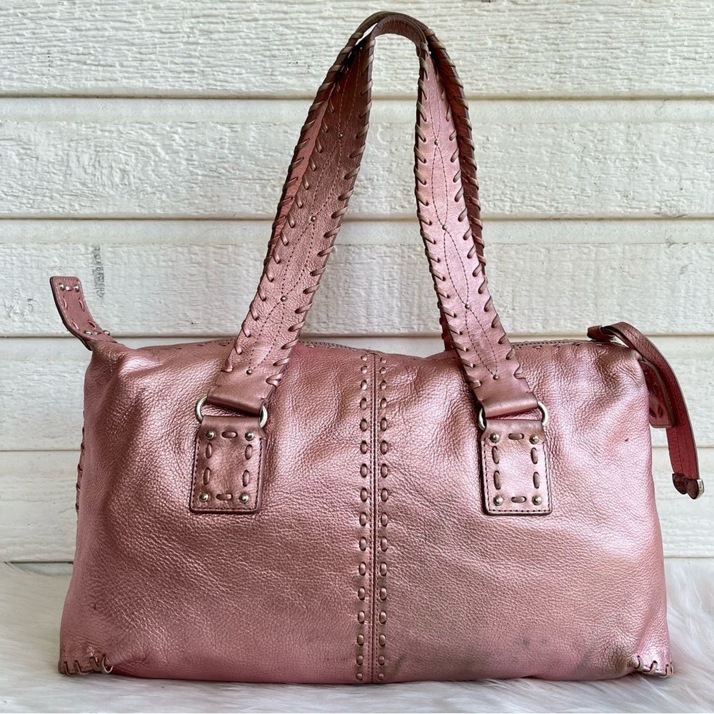 MICHAEL KORS Metallic Pink Western Gma Bedford Mercer Fulton Tote Handbag - Picture 10 of 10